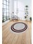 Çerçeveli Kenar Çizgi Desenli Yıkanabilir Kaymaz Yuvarlak Salon Halısı, Çerçeveli-Y-56-Bordo, 4