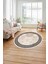 Çerçeveli Kenar Çizgi Motifli Yıkanabilir Kaymaz Yuvarlak Salon Halısı, Çerçeveli-Y-61-Bej, 3