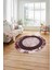 Çerçeveli Modern Klasik Baskılı Yıkanabilir Kaymaz Yuvarlak Salon Halısı, ÇERÇEVELİ-Y-109-BORDO, 3