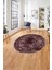 Çerçeveli Hitit Kesme Modelli Yıkanabilir Kaymaz Yuvarlak Salon Halısı, Çerçeveli-Y-63-Bordo, 1