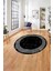 Çerçeveli Dijital Baskılı Yıkanabilir Kaymaz Yuvarlak Salon Halısı, Çerçeveli-Y-70-Siyah, 1