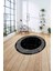 Çerçeveli Dijital Baskılı Yıkanabilir Kaymaz Yuvarlak Salon Halısı, Çerçeveli-Y-70-Siyah, 4