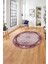 Çerçeveli Üçgen Detaylı Desen Yıkanabilir Kaymaz Yuvarlak Salon Halısı, Çerçeveli-Y-75-Bordo, 1