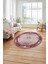 Çerçeveli Üçgen Detaylı Desen Yıkanabilir Kaymaz Yuvarlak Salon Halısı, Çerçeveli-Y-75-Bordo, 3