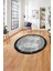 Çerçeveli Klasik Modern Yıkanabilir Kaymaz Yuvarlak Salon Halısı, ÇERÇEVELİ-Y-127-GRİ, 1