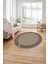 Çerçeveli Düz Çizgi Desenli Yıkanabilir Kaymaz Yuvarlak Salon Halısı, ÇERÇEVELİ-Y-102-BEJ, 3