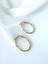 Asimetrik Oval Halka Küpe Gold Rengi Tasarım 925 Ayar Gümüş Küpe 1