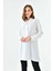 Beyaz V Yaka Taş ve Fular Detaylı Oversize Tunik 3