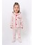Pijama Takımı Kruvaze Yaka Kalp Baskılı Çocuk ve Bebek Pijama Takımı 1