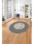 Çerçeveli Klasik Modern Model Yıkanabilir Kaymaz Yuvarlak Salon Halısı, ÇERÇEVELİ-Y-128-GRİ, 1