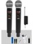 SXC-1099E Şarjlı Çiftli El Telsiz Kablosuz Mikrofon Uhf 1
