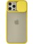 Apple iPhone 12 Pro Max Kılıf Kamera Sürgülü Silikon - Sarı (Sarı) 1