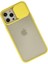Apple iPhone 12 Pro Max Kılıf Kamera Sürgülü Silikon - Sarı (Sarı) 2