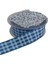 Tafta Ekoseli Kurdele 25 mm Indigo 10 Metre 1