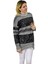 Kadın Pullu Çizgili Oversize Kazak 7592 BGL-ST04076 2