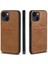 Apple iPhone 15 Kartlıklı Rich Boss Deri Kılıf Açık Kahve 1
