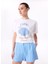 Bisiklet Yaka Baskılı Beyaz Kadın T-Shirt F5SL-TST0468 1