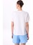 Bisiklet Yaka Baskılı Beyaz Kadın T-Shirt F5SL-TST0468 5