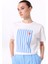 Bisiklet Yaka Baskılı Beyaz Kadın T-Shirt F5SL-TST0427 4