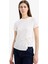 Slim Fit Dar Kesim Bisiklet Yaka Ribana Kısa Kollu Tişört F0366AX25SP 4