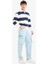 Relax Fit Polo Yaka Çizgili Kalın Sweatshirt D7478AX25SP 2