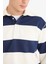 Relax Fit Polo Yaka Çizgili Kalın Sweatshirt D7478AX25SP 5