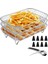 Fırın Için Hava Fritöz Rafı Kare 3 Katlı Istiflenebilir Kurutma Rafı Paslanmaz Çelik Hava Fritöz Sepeti Hava Fritöz Pişirme Için (Yurt Dışından) 1
