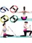 Orta sert, mavi direnç lastiği ile sağlıklı egzersiz ve yoga yapın 5