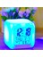 7 Renkli LED Küp Çalar Saat - Sıcaklık Göstergeli ve Yumuşak Gece Işığı (Yurt Dışından) 3