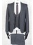Slim Fit Iki Düğme -Sivri Yaka-Çift Yırtmaç Siyah Yelekli Drop 6 Takım Elbise 2