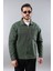 Erkek Regular Fit Haki Spor Model Fermuarlı Kot Ceket 2
