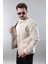 Erkek Regular Fit Bej Spor Model Fermuarlı Kot Ceket 1