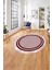 Çerçeveli Kenar Çizgili Model Yıkanabilir Kaymaz Yuvarlak Salon Halısı, Çerçeveli-Y-55-Kırmızı, 1