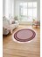 Çerçeveli Kenar Çizgili Model Yıkanabilir Kaymaz Yuvarlak Salon Halısı, Çerçeveli-Y-55-Kırmızı, 3