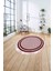 Çerçeveli Kenar Çizgili Model Yıkanabilir Kaymaz Yuvarlak Salon Halısı, Çerçeveli-Y-55-Kırmızı, 4
