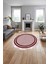 Çerçeveli Kenar Çizgili Model Yıkanabilir Kaymaz Yuvarlak Salon Halısı, Çerçeveli-Y-55-Kırmızı, 5