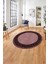 Çerçeveli Çizgi Detaylı Modern Yıkanabilir Kaymaz Yuvarlak Salon Halısı, ÇERÇEVELİ-Y-101-BORDO, 1