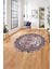 Çerçeveli Mermer Desen Baskılı Yıkanabilir Kaymaz Yuvarlak Salon Halısı, ÇERÇEVELİ-Y-100-BORDO, 1