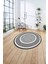 Çerçeveli Yeni Nesil Model Yıkanabilir Kaymaz Yuvarlak Salon Halısı, Çerçeveli-Y-91-Gri, 4