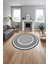 Çerçeveli Yeni Nesil Model Yıkanabilir Kaymaz Yuvarlak Salon Halısı, Çerçeveli-Y-91-Gri, 5