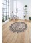 Çerçeveli Mermer Desen Baskılı Yıkanabilir Kaymaz Yuvarlak Salon Halısı, ÇERÇEVELİ-Y-100-VİZON, 4