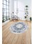 Çerçeveli Otantik Desen Yıkanabilir Kaymaz Yuvarlak Salon Halısı, Çerçeveli-Y-76-Lacivert, 4
