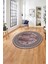 Çerçeveli Klasik Modern Baskılı Yıkanabilir Kaymaz Yuvarlak Salon Halısı, ÇERÇEVELİ-Y-106-BORDO, 1
