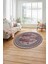 Çerçeveli Klasik Modern Baskılı Yıkanabilir Kaymaz Yuvarlak Salon Halısı, ÇERÇEVELİ-Y-106-BORDO, 3
