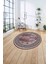 Çerçeveli Klasik Modern Baskılı Yıkanabilir Kaymaz Yuvarlak Salon Halısı, ÇERÇEVELİ-Y-106-BORDO, 4