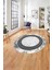Çerçeveli Modern Klasik Baskılı Yıkanabilir Kaymaz Yuvarlak Salon Halısı, ÇERÇEVELİ-Y-109-GRİ, 1