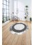Çerçeveli Modern Klasik Baskılı Yıkanabilir Kaymaz Yuvarlak Salon Halısı, ÇERÇEVELİ-Y-109-GRİ, 4
