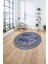 Çerçeveli Klasik Modern Baskılı Yıkanabilir Kaymaz Yuvarlak Salon HALISI,ÇERÇEVELİ-Y-106-LACİVERT, 4