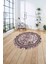 Çerçeveli Mermer Desen Baskılı Yıkanabilir Kaymaz Yuvarlak Salon Halısı, ÇERÇEVELİ-Y-100-BORDO, 4