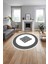 Çerçeveli Vektörel Desenli Yıkanabilir Kaymaz Yuvarlak Salon Halısı, Çerçeveli-Y-82-Beyaz, 5